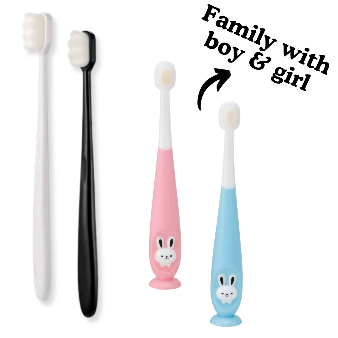 Load image into Gallery viewer, BREVI™ 4-Pack Family Nordic-Inspired Premium Nano Toothbrush